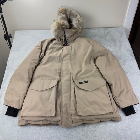 Canada Goose Men's Size 2XL Ontario Heritage Parka 6528M Tan w/Coyote Fur Winter - Picture 1 of 16